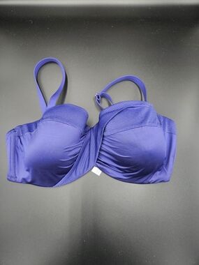 Lise Charmel Ariane Oceane Blue Bikini Top 34E NWT Twist Front Underwire
